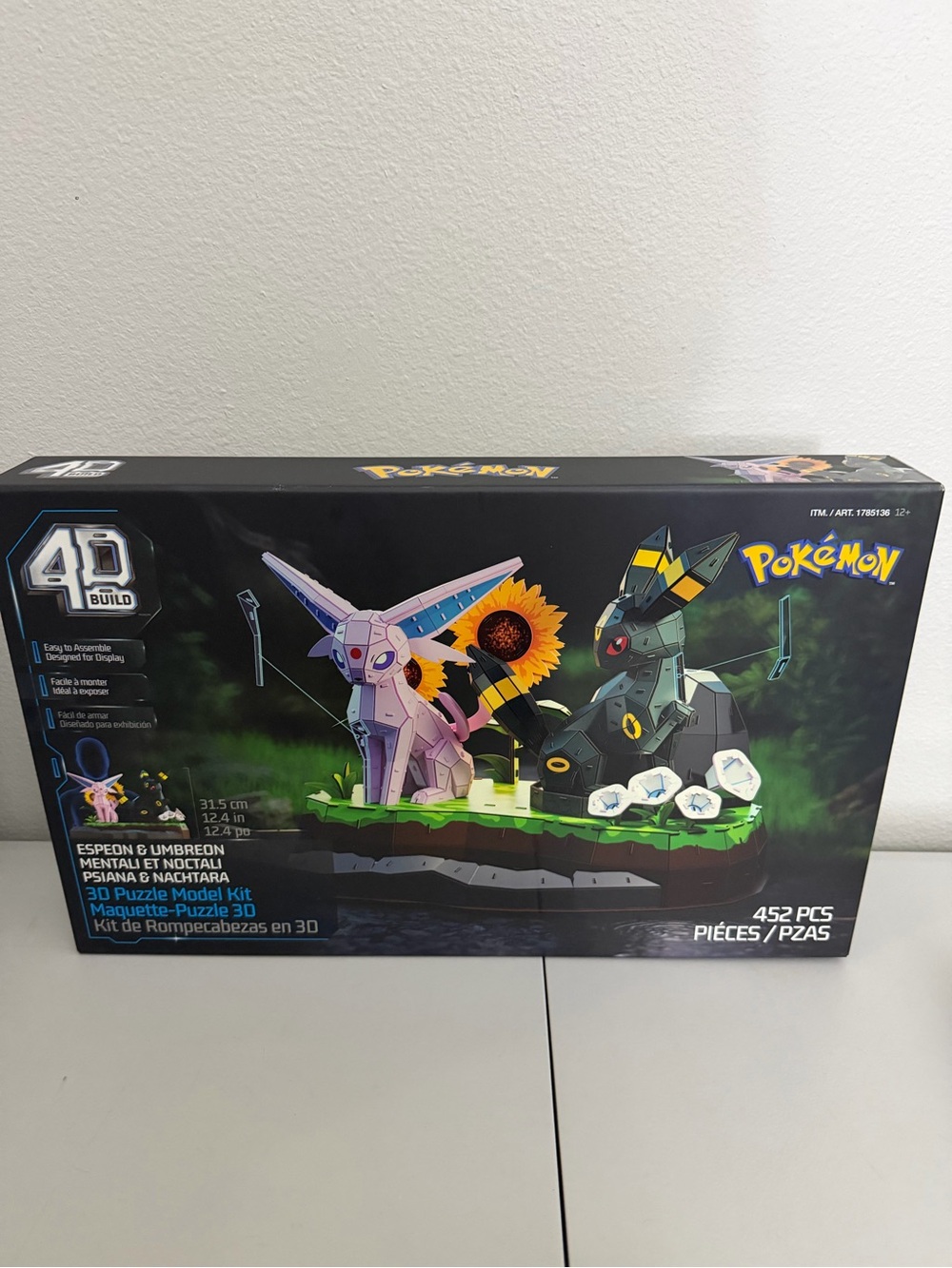 Pokemon 4D Build Espeon & Umbreon 3D Puzzle Kit - Black, Purple, Yellow